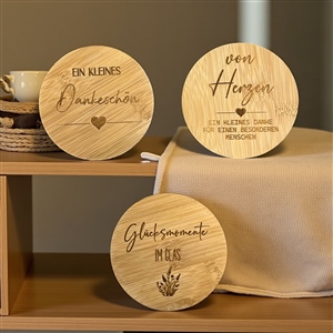 Glas mit Bambusdeckel 320ml